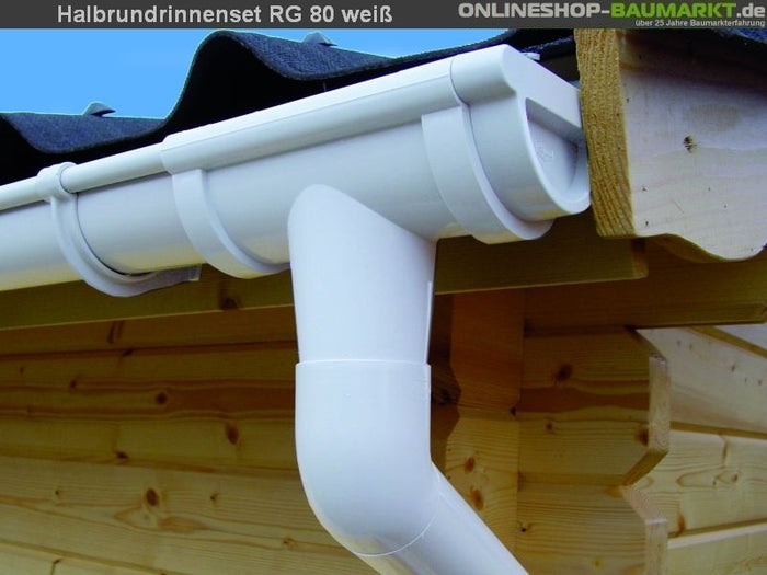 Dachrinnen Set RG 80 weiß 550 cm Pultdach