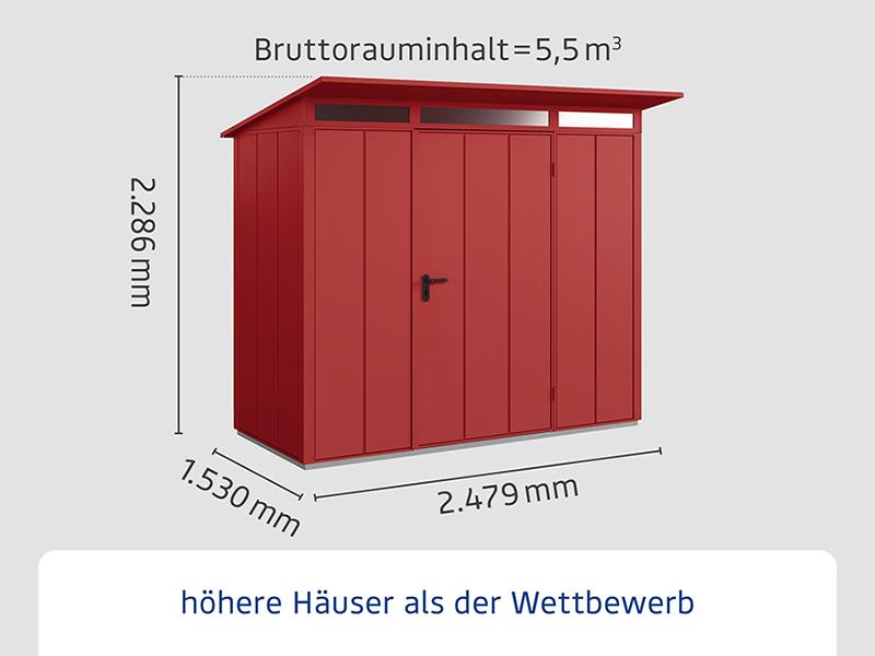 Ecostar Gerätehaus Elegant-P,Typ 1, Purpurrot, 1 flg