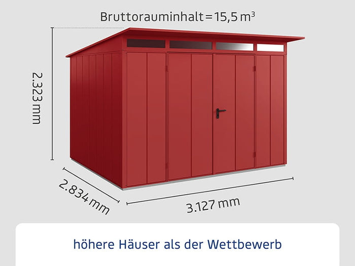 Ecostar Gerätehaus Elegant-P,Typ 3, Purpurrot, 2 flg