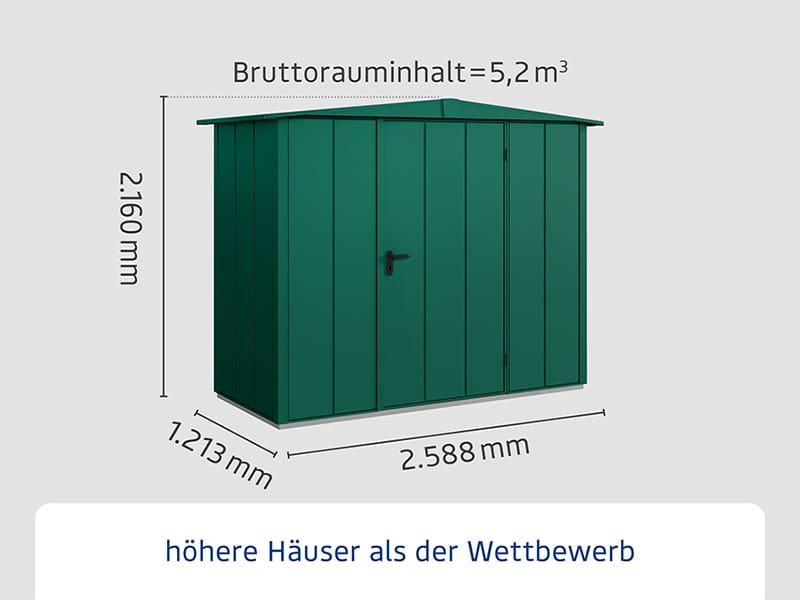 Ecostar Gerätehaus Elegant-S,Typ 1, Moosgrün, 1 flg