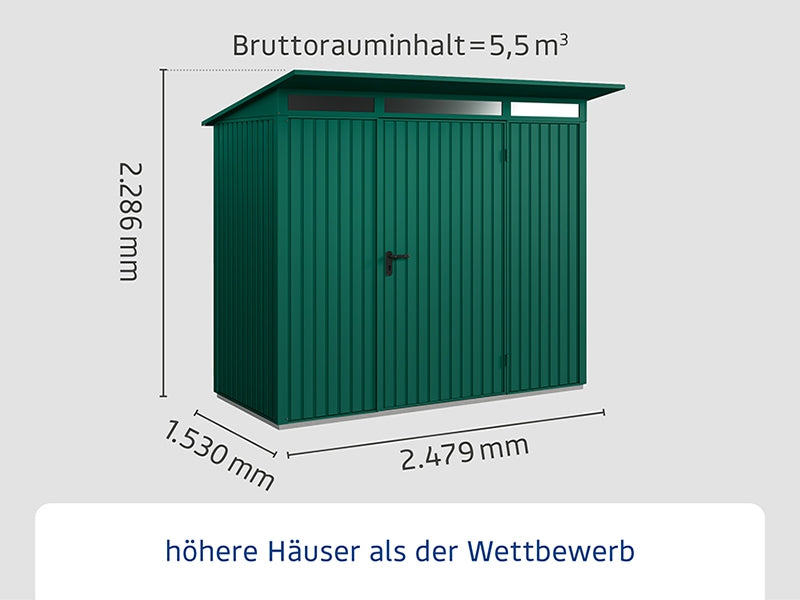Ecostar Gerätehaus Trend-P,Typ 1, Moosgrün, 1 flg