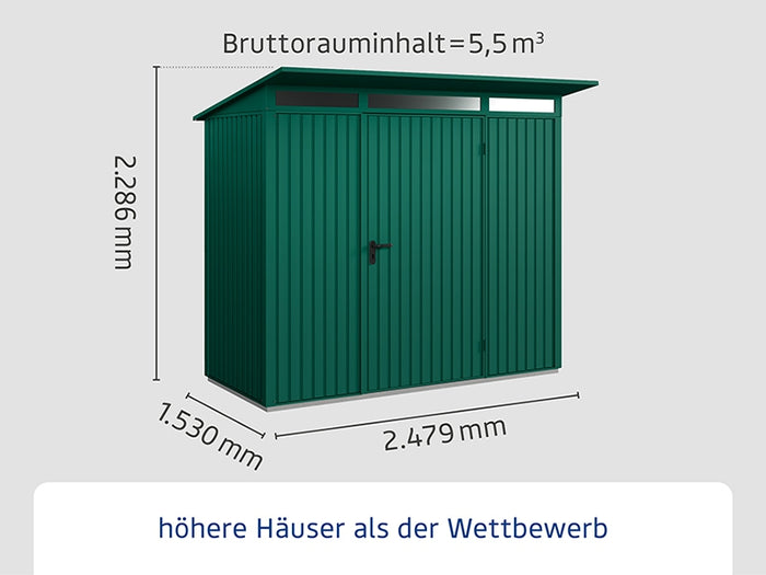 Ecostar Gerätehaus Trend-P,Typ 1, Moosgrün, 1 flg