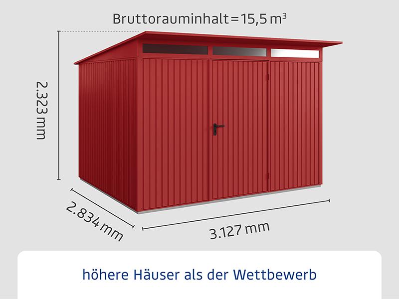 Ecostar Gerätehaus Trend-P,Typ 3, Purpurrot, 1 flg