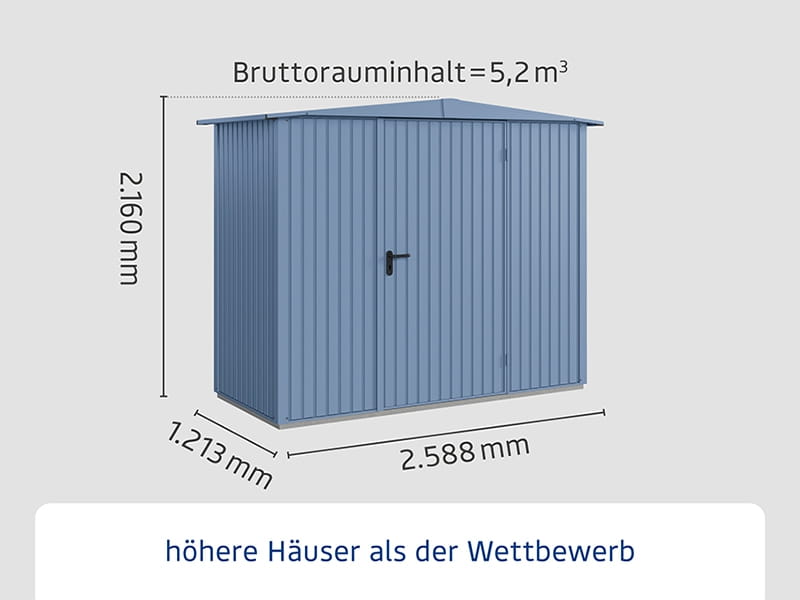 Ecostar Gerätehaus Trend-S,Typ 1, Taubenblau, 1 flg
