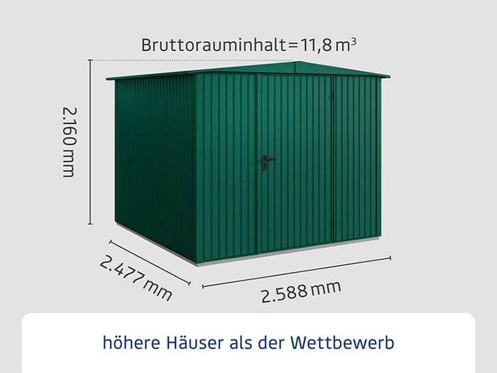 Ecostar Gerätehaus Trend-S,Typ 2, Moosgrün, 1 flg
