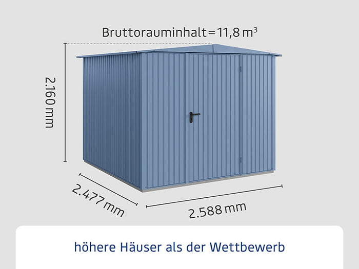 Ecostar Gerätehaus Trend-S,Typ 2, Taubenblau, 2 flg