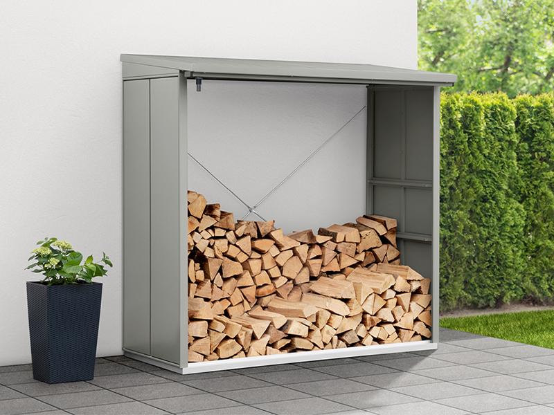 EcoStar Kaminholzregal ,ELEGANT-V,TYP2, Grau Aluminum