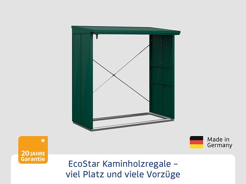 EcoStar Kaminholzregal ,ELEGANT-V,TYP2, Moosgrün