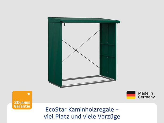 EcoStar Kaminholzregal ,ELEGANT-V,TYP2, Moosgrün