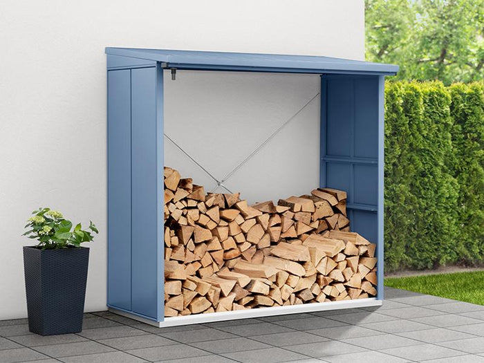 EcoStar Kaminholzregal ,ELEGANT-V,TYP2, Taubenblau