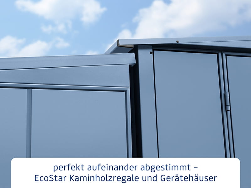 EcoStar Kaminholzregal ,ELEGANT-V,TYP2, Taubenblau