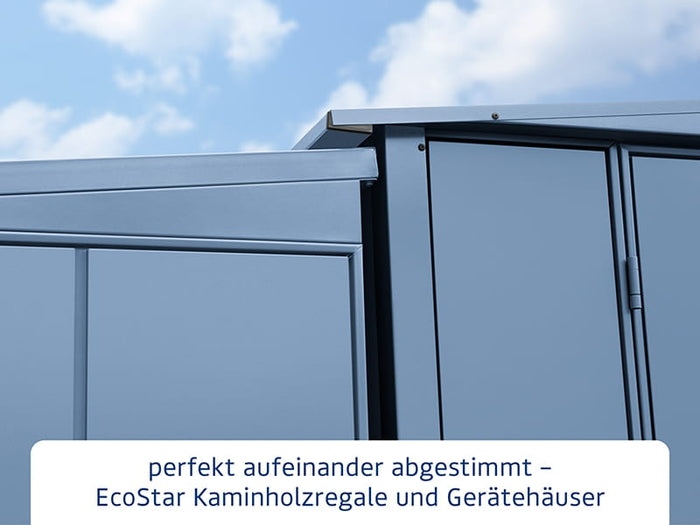 EcoStar Kaminholzregal ,ELEGANT-V,TYP2, Taubenblau