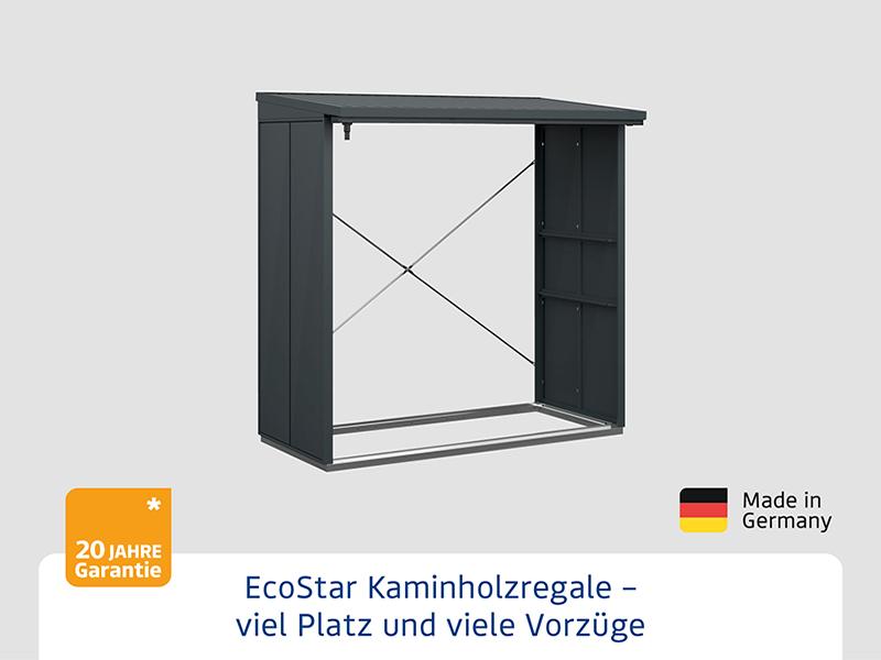 EcoStar Kaminholzregal ,ELEGANT-V,TYP2, Anthrazitgrau