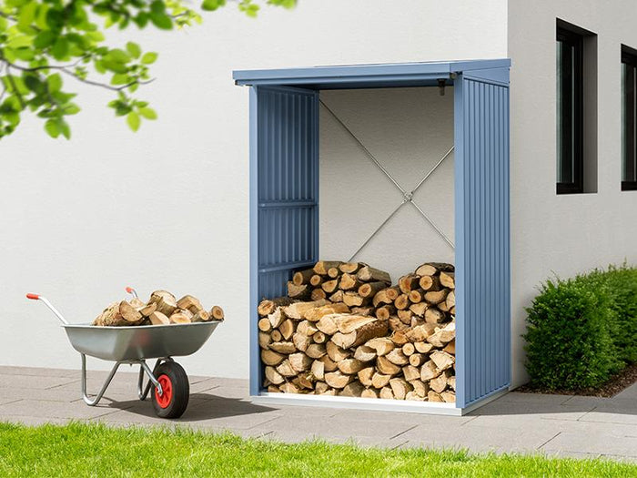 EcoStar Kaminholzregal ,TREND-V, TYP1, Taubenblau