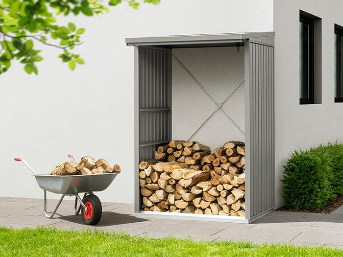 EcoStar Kaminholzregal ,TREND-V,TYP1, Grau Aluminum