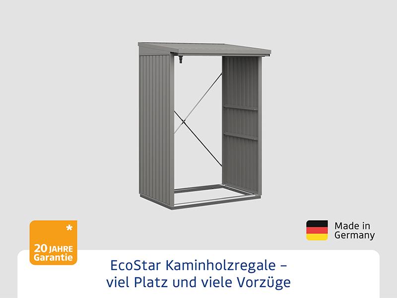 EcoStar Kaminholzregal ,TREND-V,TYP1, Grau Aluminum