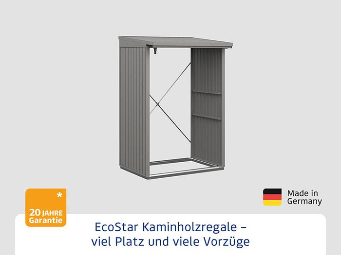 EcoStar Kaminholzregal ,TREND-V,TYP1, Grau Aluminum