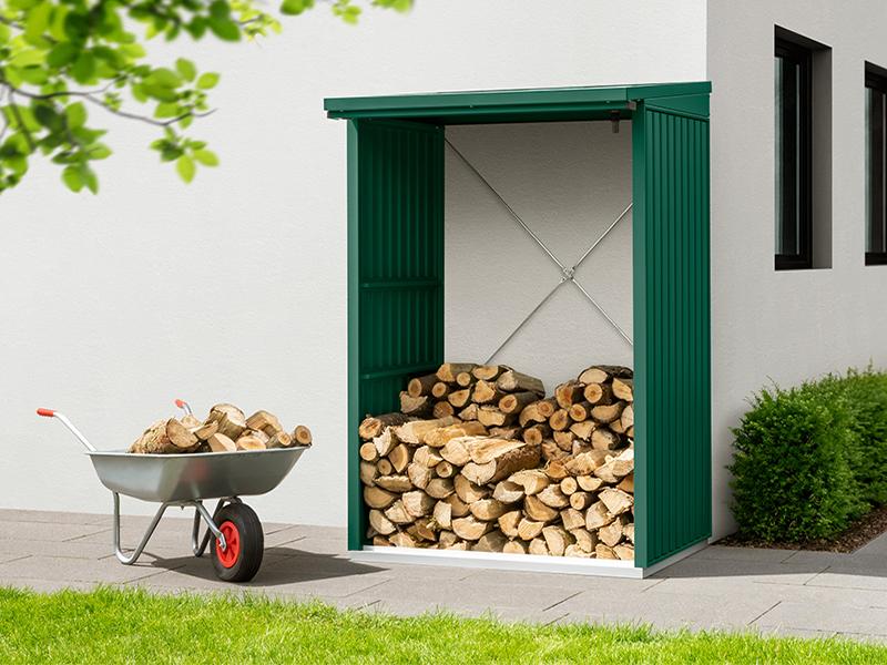 EcoStar Kaminholzregal ,TREND-V,TYP1, Moosgrün