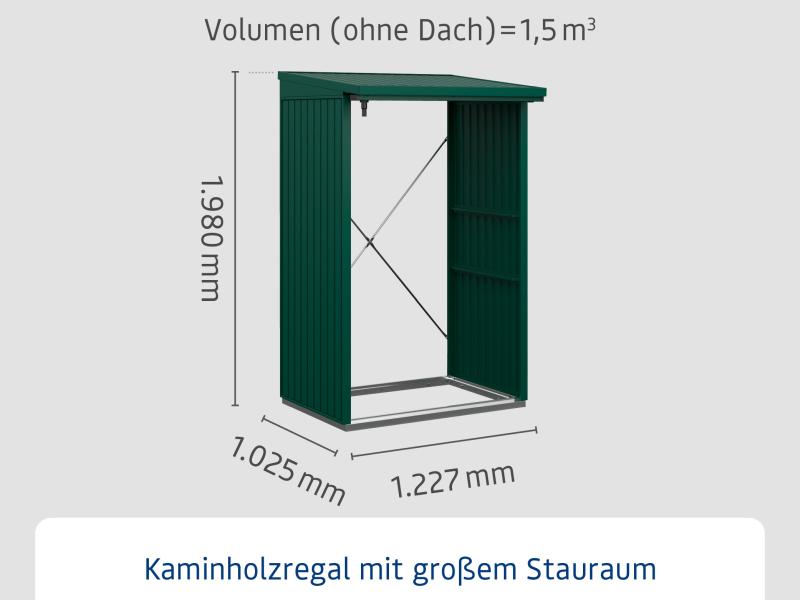 EcoStar Kaminholzregal ,TREND-V,TYP1, Moosgrün