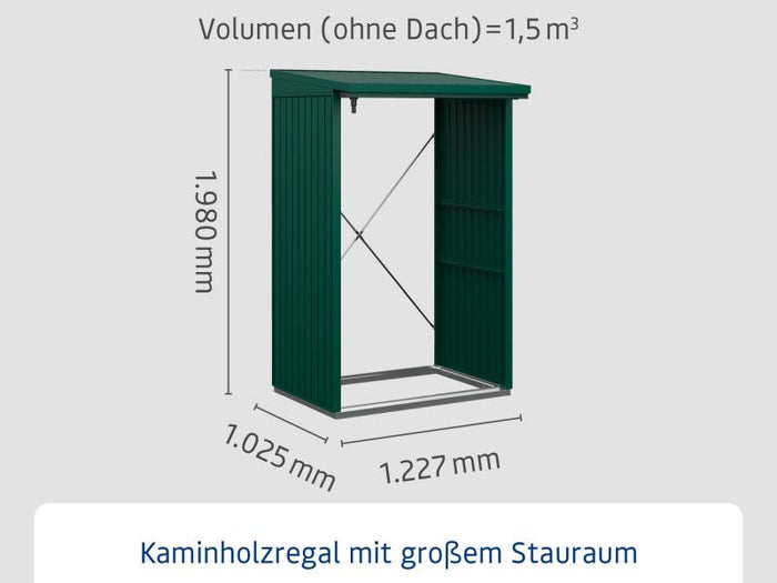 EcoStar Kaminholzregal ,TREND-V,TYP1, Moosgrün