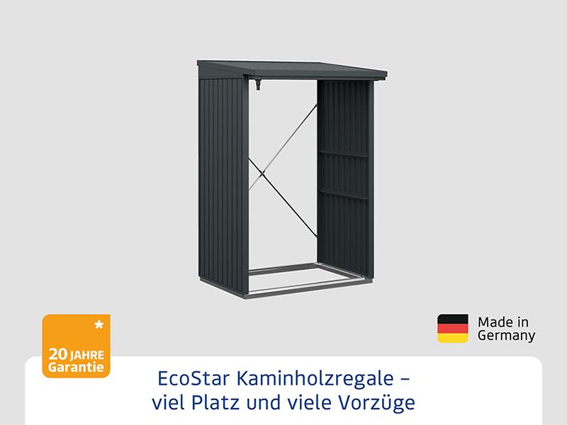 EcoStar Kaminholzregal ,TREND-V,TYP1, Anthrazitgrau