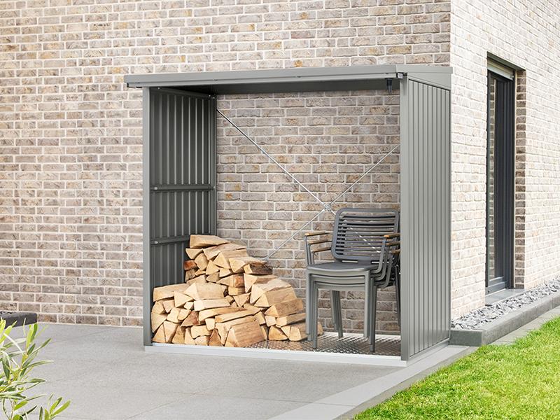 EcoStar Kaminholzregal ,TREND-V,TYP2, Grau Aluminum