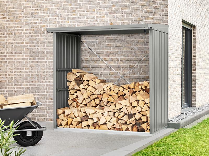 EcoStar Kaminholzregal ,TREND-V,TYP2, Grau Aluminum