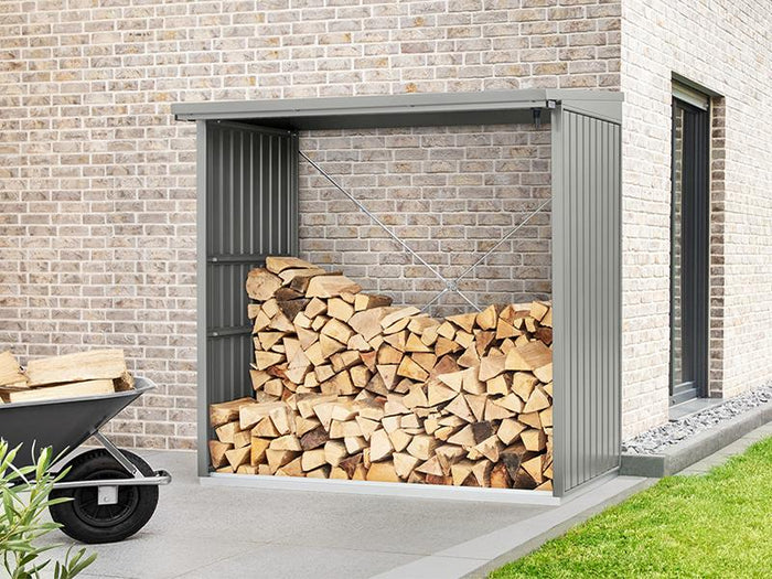 EcoStar Kaminholzregal ,TREND-V,TYP2, Grau Aluminum