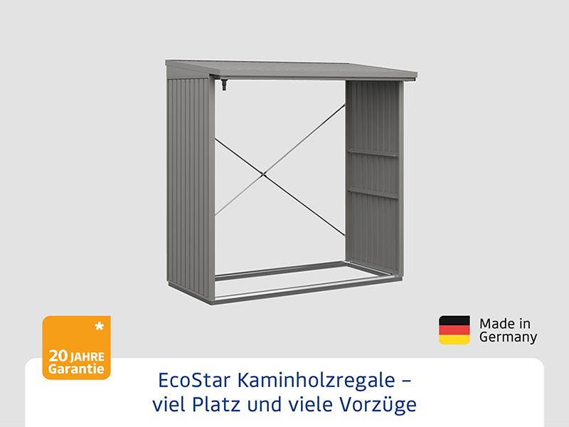 EcoStar Kaminholzregal ,TREND-V,TYP2, Grau Aluminum