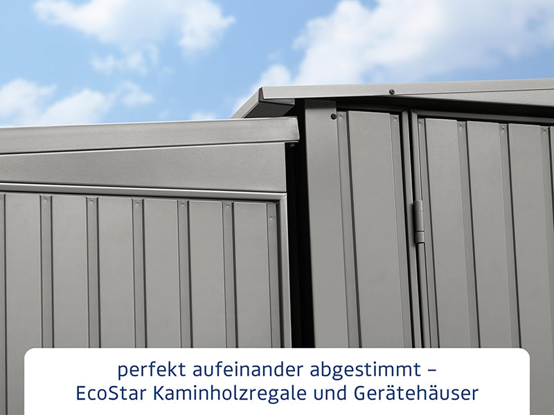 EcoStar Kaminholzregal ,TREND-V,TYP2, Grau Aluminum