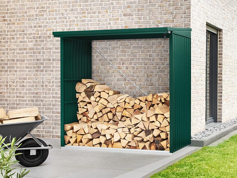 EcoStar Kaminholzregal ,TREND-V,TYP2, Moosgrün