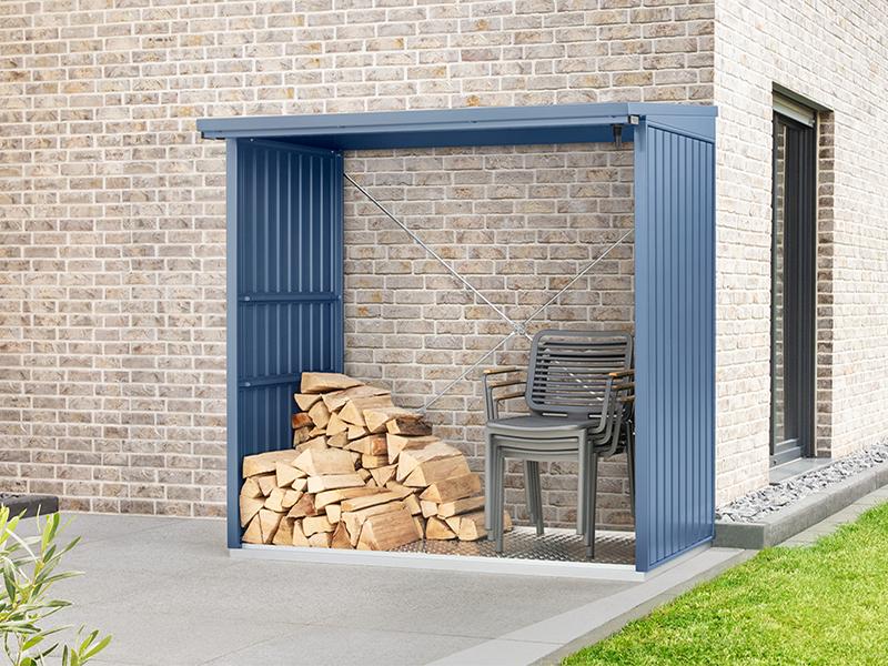 EcoStar Kaminholzregal ,TREND-V,TYP2, Taubenblau