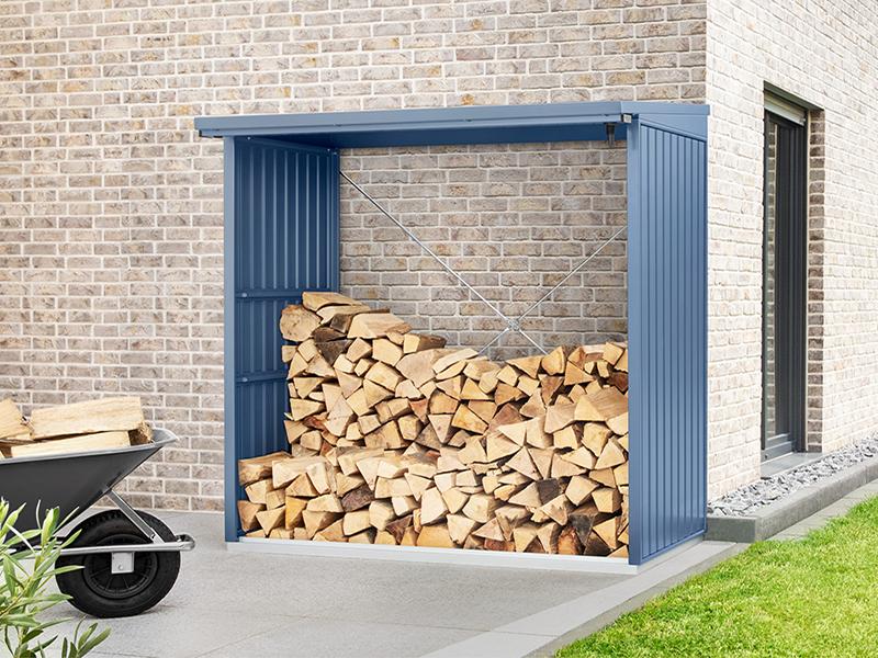 EcoStar Kaminholzregal ,TREND-V,TYP2, Taubenblau