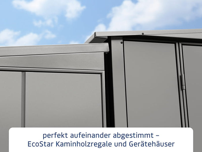 EcoStar Kaminholzregal, ELEGANT-V, TYP1, Grau Aluminum