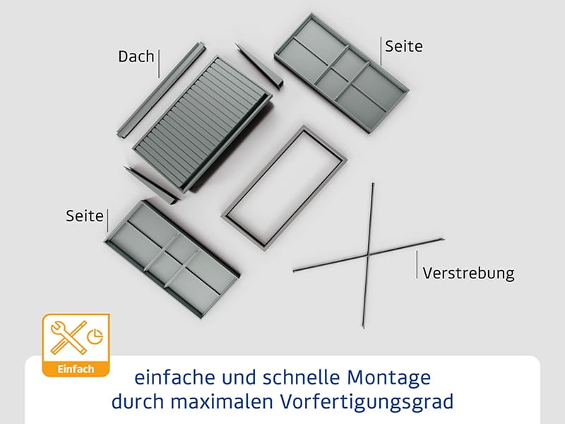 EcoStar Kaminholzregal, ELEGANT-V, TYP1, Grau Aluminum