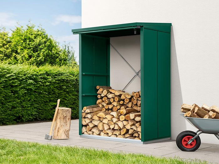 EcoStar Kaminholzregal, ELEGANT-V, TYP1, Moosgrün