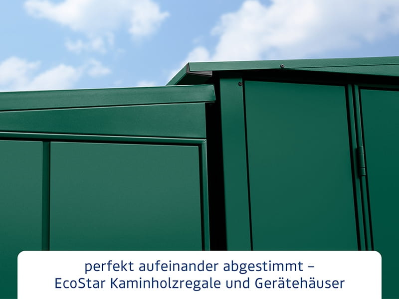 EcoStar Kaminholzregal, ELEGANT-V, TYP1, Moosgrün