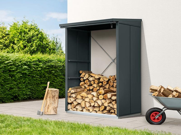 EcoStar Kaminholzregal, ELEGANT-V, TYP1, Anthrazitgrau