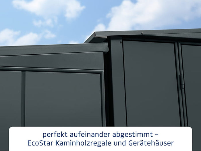 EcoStar Kaminholzregal, ELEGANT-V, TYP1, Anthrazitgrau