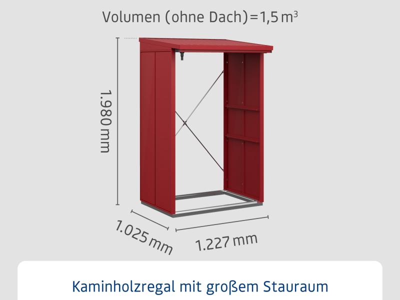 EcoStar Kaminholzregal, ELEGANT-V,TYP1, Purpurrot