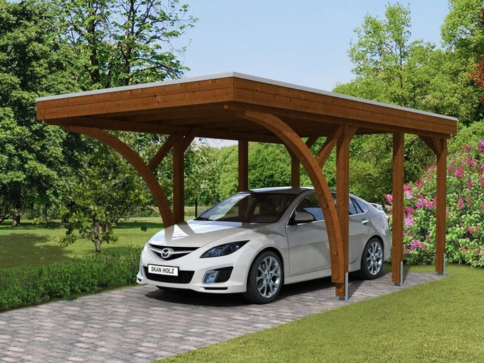 Friesland Set 6 in nussbaum mit zwei Einfahrtsbögen 314 x 555 cm