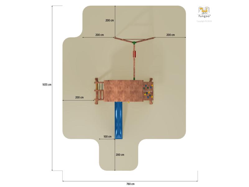 FUNGOO GIANT Move+ Beach / NADELHOLZ teak impr.