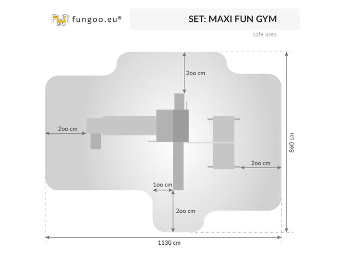 FUNGOO MAXI SET FUN GYM (FORTRESS TIPTOP Rainbow Spider+) / NADELHOLZ teak impr.