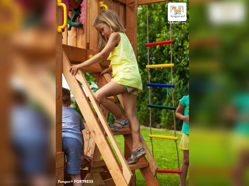 FUNGOO MAXI SET FUN GYM (FORTRESS TIPTOP Rainbow Spider+) / NADELHOLZ teak impr.