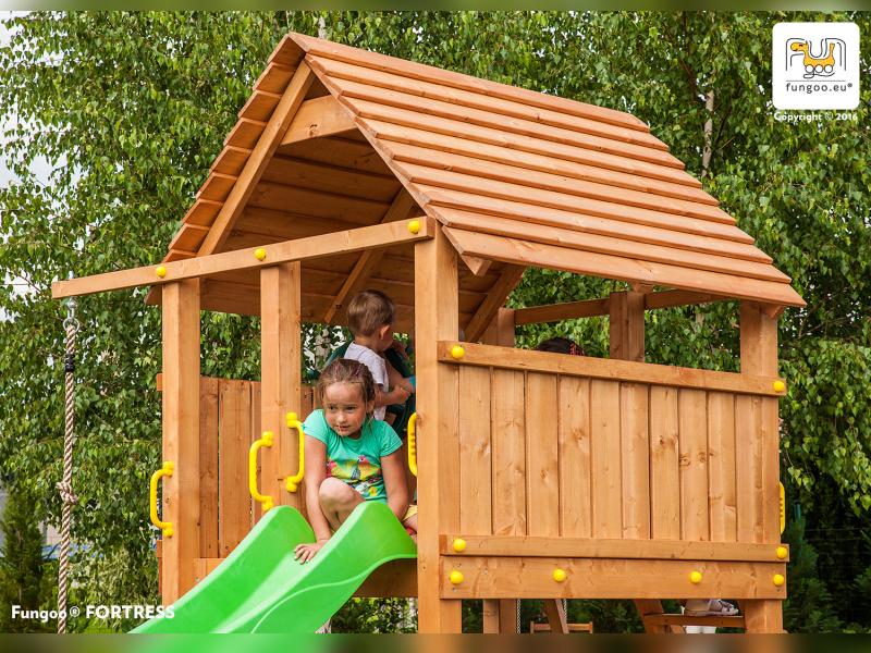 FUNGOO MAXI SET FUN GYM (FORTRESS TIPTOP Rainbow Spider+) / NADELHOLZ teak impr.