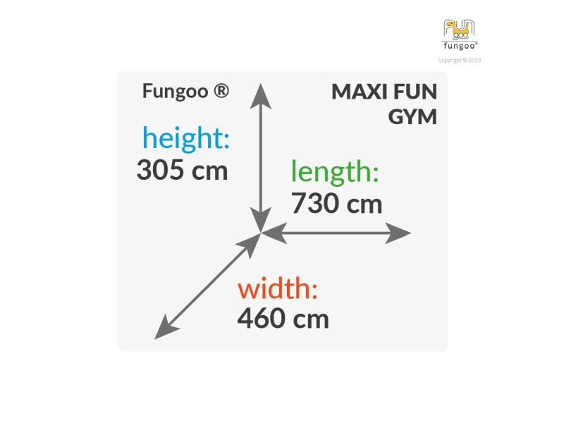 FUNGOO MAXI SET FUN GYM (FORTRESS TIPTOP Rainbow Spider+) / NADELHOLZ teak impr.