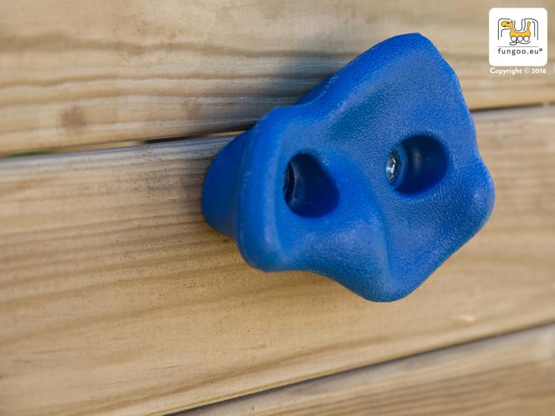 FUNGOO MODULE STEP ON (schmale Kletterwand mit 6 farbigen Klettersteinen) / NADELHOLZ teak impr.