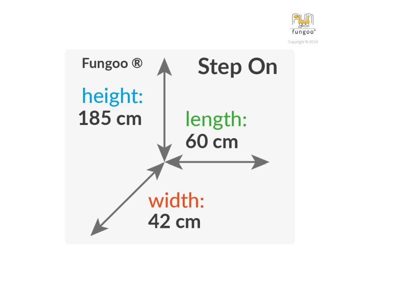 FUNGOO MODULE STEP ON (schmale Kletterwand mit 6 farbigen Klettersteinen) / NADELHOLZ teak impr.