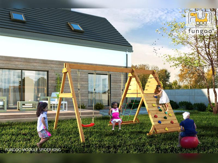 FUNGOO SPIDER KING (Schaukelsitz rot) / NADELHOLZ teak impr.