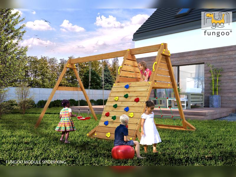 FUNGOO SPIDER KING (Schaukelsitz rot) / NADELHOLZ teak impr.